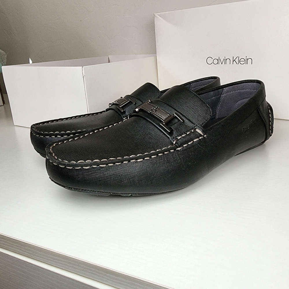 Calvin Klein Men's Black Slip On Shoes Magnus Driver Loafer - Picture 2 of 16